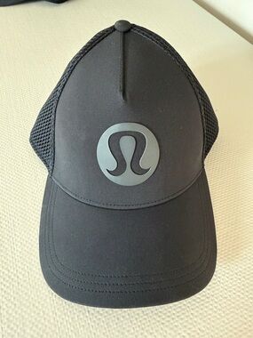 lululemon athletica Black Mesh Trucker Hat with Logo